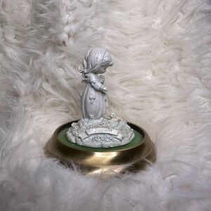 Precious Moments 1990 Summer Figurine‎ With Stand Girl and Duck Heavy